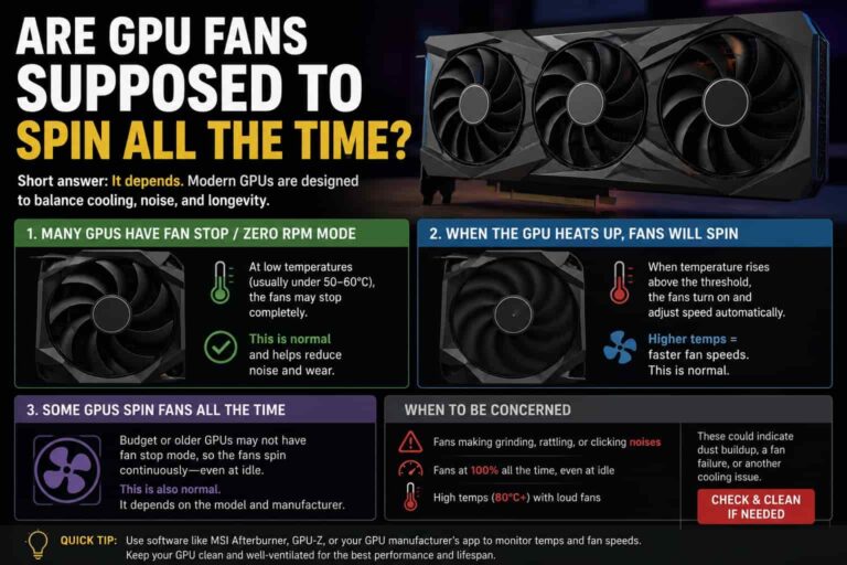 Are GPU Fans Supposed to Spin All the Time? Full 2026 Guide